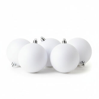 Cosy&Trendy 4x Kerstballen - winter wit - glitter - 10 cm - kunststof