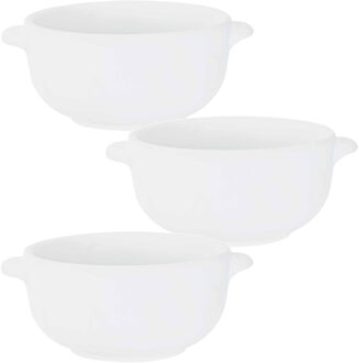 Cosy&Trendy 4x Witte soepkommen van porselein 10 cm rond - Keuken/kookbenodigdheden - Servies - Soep serveren - Soepbekers/soepkommen 1 stuks