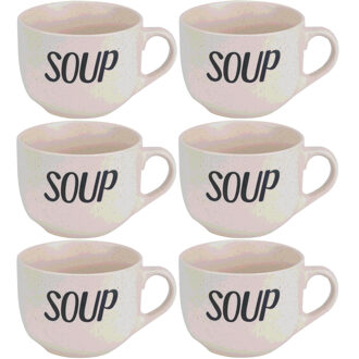 Cosy&Trendy 6x Creme soepbekers van aardewerk 11 cm 510 ml