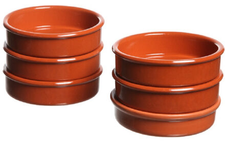 Cosy&Trendy 6x Luxe creme brulee schaaltjes terracotta 11 cm - Serveerschalen Bruin