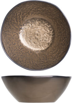 Cosy&Trendy 6x Luxe koper kleur serveerschaaltjes van aardewerk 15 cm