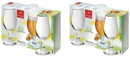 Cosy&Trendy 6x Tulpvormige speciaal bierglazen 375 ml - Bierglazen Transparant