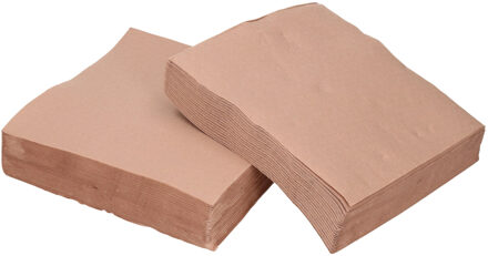 Cosy&Trendy 80x stuks luxe kwaliteit servetten bruin 38 x 38 cm