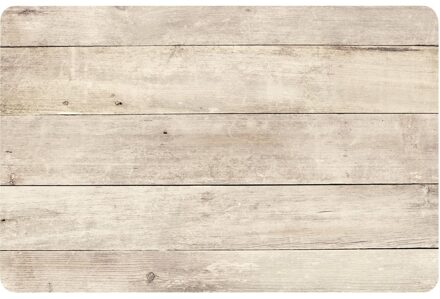 Cosy&Trendy 8x stuks cosy & trendy tafel placemats - beige- houten planken print - pvc - 44 x 28 cm - onderlegge