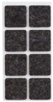Cosy&Trendy 8x Zwarte vierkante meubelviltjes/antislip noppen 2,5 cm