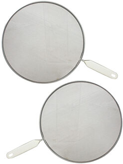 Cosy&Trendy Antispatdeksel - 2x - zilver - RVS - D29cm - Cosy&Trendy