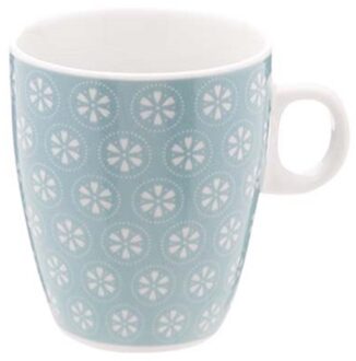 Cosy&Trendy Beker blauw met bloemen 19cl