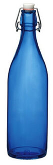 Cosy&Trendy Blauwe giara flessen met beugeldop 30 cm van 1 liter