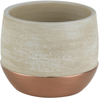 Cosy&Trendy Bloempot - keramiek - koperkleurig - 18 x 14 cm - Plantenpotten Bruin