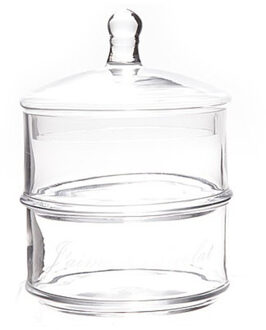 Cosy&Trendy Bonbonniere - 2 laags - 12 x 18 cm - glas - met tekst - voorraadpot - snoeppot