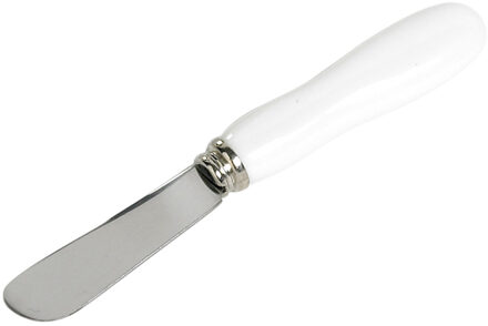 Cosy&Trendy Botermessen set 6x stuks - smeermessen - RVS/Porselein - 18 cm - kruidenboter/tapenade mesjes