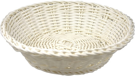 Cosy&Trendy Broodmand - wit - kunststof - rond - D20 x H8 cm - serveermand