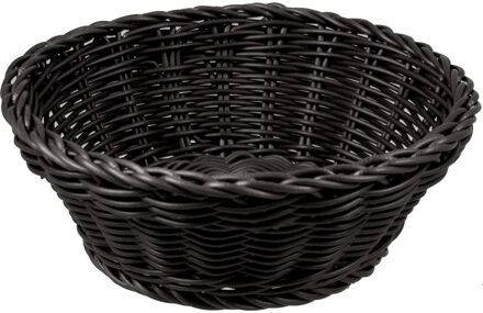 Cosy&Trendy Broodmand - zwart - kunststof - rond - D20 x H8 cm - serveermand