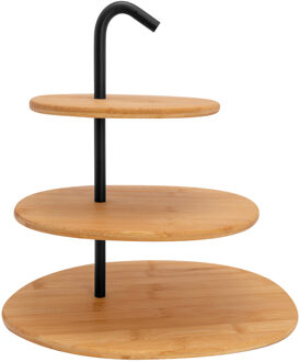 Cosy&Trendy Buffet en tafel etagere met 3 lagen - bamboe hout - 25 x 32 cm - hapjes serveren