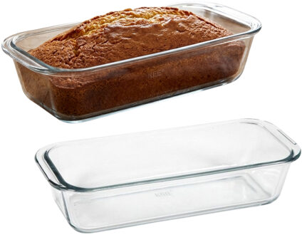 Cosy&Trendy Cakevorm Brilliant - 2x - bakvorm - ovenschaal - glas - 31 x 13 x 7 cm - Bakvormen voor o.a. cakes