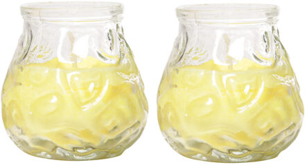 Cosy&Trendy Citronella Lowboy Tafelkaars - 2x - 7 cm - 17 branduren - citrusgeur - citronella sfeerkaarsen