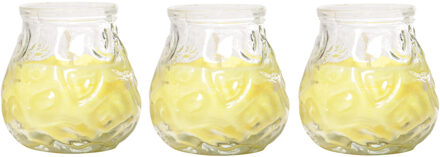 Cosy&Trendy Citronella Lowboy Tafelkaars - 3x - 7 cm - 17 branduren - citrusgeur - citronella sfeerkaarsen