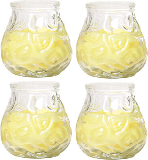 Cosy&Trendy Citronella Lowboy Tafelkaars - 4x - 7 cm - 17 branduren - citrusgeur - citronella sfeerkaarsen