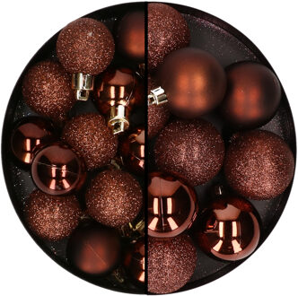 Cosy&Trendy Cosy and Trendy kerstballen - 32x - donkerbruin - 3 en 6 cm - Kerstbal