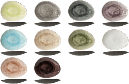 Cosy&Trendy Cosy & Trendy Streetfood Ontbijtbordjes - 15 X 11,5 Cm - Set Van 10 Multikleur