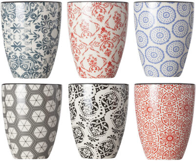Cosy&Trendy Delirio Koffie/thee kopjes - 6x stuks - 20 cl - aardewerk - koffiekopjes - theekopjes - mokken