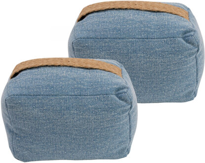 Cosy&Trendy deurstopper - 2x - 0.22 kg - denim blauw - oppak lus - 15 x 10 cm - Deurstoppers