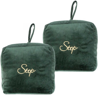 Cosy&Trendy deurstopper - 2x - 1.4 kg - donkergroen - met oppak lus - Deurstoppers