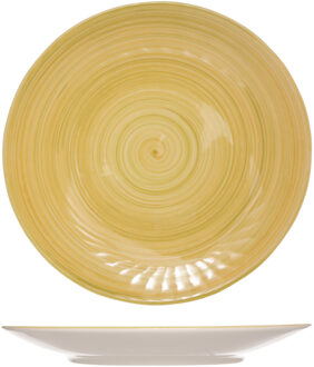 Cosy&Trendy diner bord Turbolino - geel - dia 27 cm - Dinerborden - aardewerk