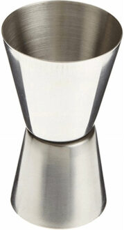 Cosy&Trendy Drank/cocktail barmaatje - maatbeker - jigger maatschenker - RVS - 20/40ml Zilver