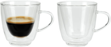 Cosy&Trendy Dubbelwandige glazen - 2x st - 160 ml - transparant - glas - espresso koffieglazen