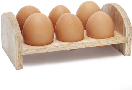 Cosy&Trendy Ei rekje/houder van hout voor 6 eieren 17 x 10 cm