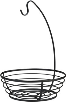 Cosy&Trendy Fruitschaal met bananenhouder - zwart - metaal - 28 x 40 cm
