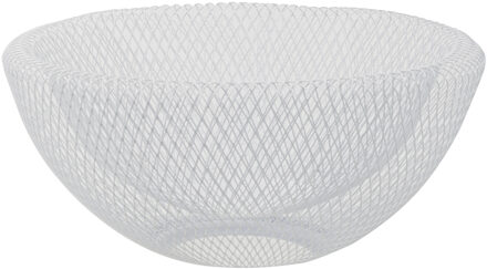 Cosy&Trendy Fruitschaal- wit - metaal - 31 x 15 cm - fruitmand - dubbele rand