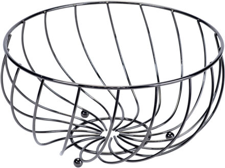 Cosy&Trendy Fruitschaal - zwart - metaal - 28 x 14 cm - rond - fruitmand