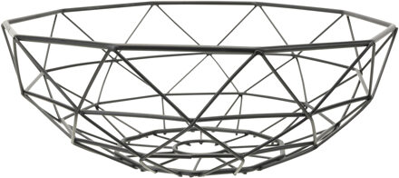 Cosy&Trendy Fruitschaal - zwart - rond - metaal - 28 x 9 cm - Fruitmand - Draadmand