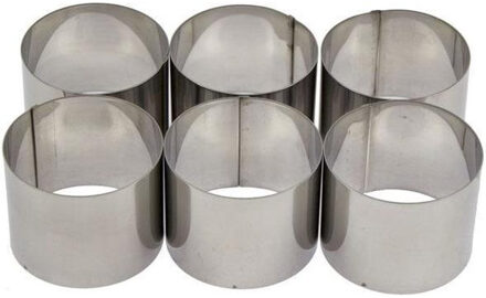 Cosy&Trendy Garneerringen/serveerringen - 12x - RVS - 7 cm