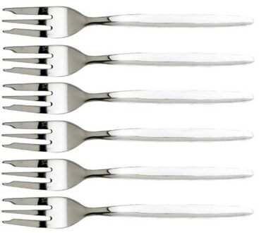 Cosy&Trendy Gebaksvorkjes - 6x - 17 cm - RVS - taart/gebak vorkjes - taartvorkjes Zilver