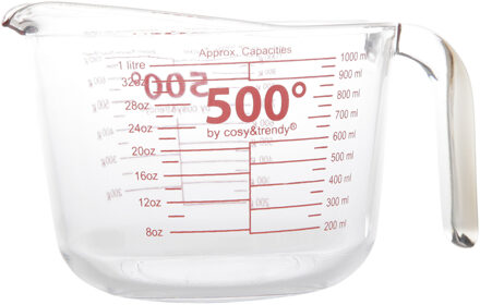 Cosy&Trendy glazen maatbeker - hittebestendig - 1 liter - 1000 ml - Keuken