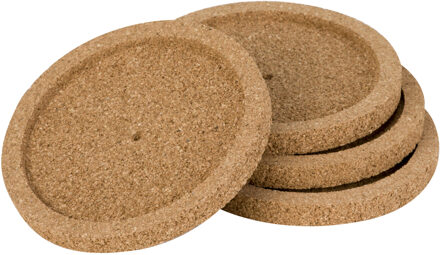 Cosy&Trendy Glazenonderzetters - 16x stuks - bruin - kurk - 10 cm