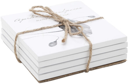 Cosy&Trendy Glazenonderzetters - 4x - wit - bamboe - 10 cm