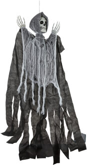 Cosy&Trendy Horror hangdecoratie spook/geest/skelet pop grijs 90 cm