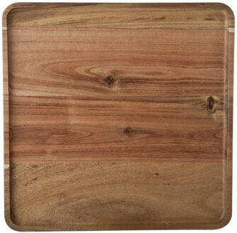 Cosy&Trendy Houten dienblad met opstaande rand - 26 x 26 cm - vierkant Bruin