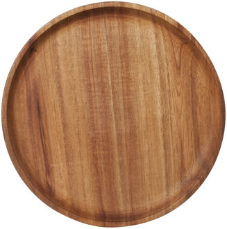 Cosy&Trendy Kaarsenbord/kaarsenplateau bruin hout rond D22 cm - Kaarsenplateaus