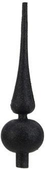 Cosy&Trendy Kerst piek - zwart - glitters - H23 cm - kunststof - kerstboompiek