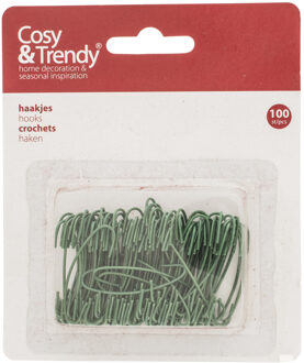 Cosy&Trendy Kerstbalhaakjes - 100x - groen - 4 cm - kerstballen?ophangen - kerstversiering