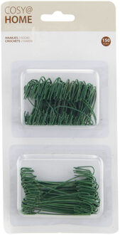 Cosy&Trendy Kerstbalhaakjes - 150x - groen - 4 en 7 cm - kerstballen ophang haakjes - kerstboomhaakjes