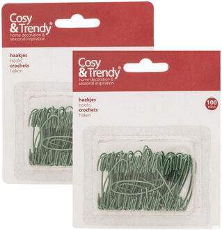 Cosy&Trendy Kerstbalhaakjes - 200x - groen - 4 cm - kerstballen?ophangen - kerstversiering
