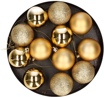 Cosy&Trendy Kerstballen - 12x - goud - kunststof - 6 cm - Kerstbal Goudkleurig