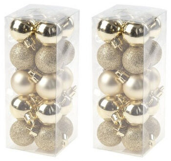 Cosy&Trendy Kerstballen - 40x stuks - goud - 3 cm - kunststof