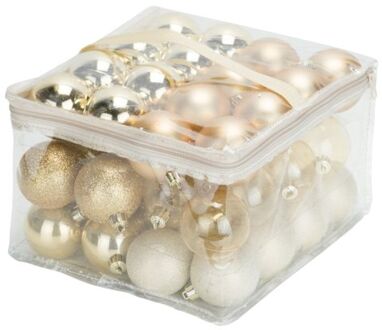 Cosy&Trendy Kerstballen - 48 stuks - goud - in opbergtas - 6 cm